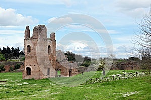 Ruins from Circo di Massenzio in Via Apia Antica at Roma