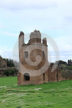 Ruins from Circo di Massenzio in Via Apia Antica at Roma