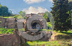 Ruins at Circulus Maximus in Rome, Italy