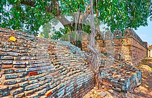 The ruins of the city fortress at Katam Corner, Chiang Mai, Thailand