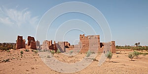 Ruins of clay building in Morocco