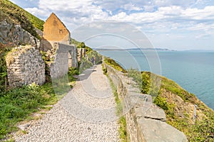 Ruins in Cliff walk trail in Bray