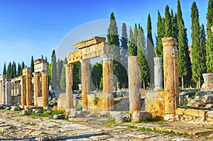 Ruins of collonaded street near the Arch of Domitian