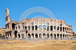 The ruins of the Colosseum in Rome