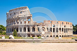 The ruins of the Colosseum in Rome