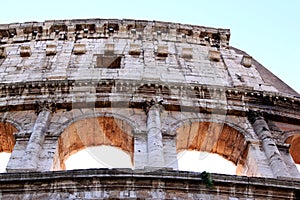 Ruins of the Colosseum of Rome in Italy