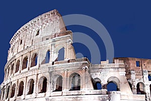 The ruins of the Colosseum in Rome, Italy.