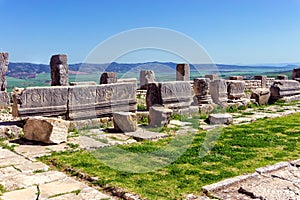 Ruins of Columns in Dougga, Tunisia