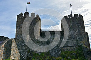 Ruins of Conwy castle in Wales