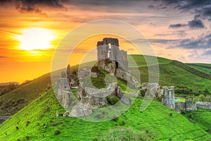 Ruins of the Corfe castle, UK