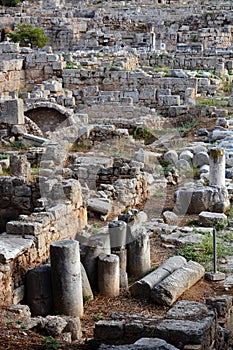 Ruins in Corinth, Greece - archaeology background