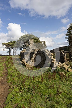 Ruins of Croft at Moss of Tolophin near Auchindoir in Aberdeenshire, Scotland