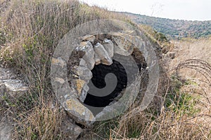 The ruins  of crusader Fortress Chateau Neuf - Metsudat Hunin is located at the entrance to the Israeli Margaliot village in the