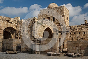 Ruins of the crusaders castle in Sidon & x28;Saida& x29;