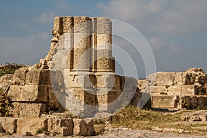 Ruins of the crusaders castle in Sidon & x28;Saida& x29;
