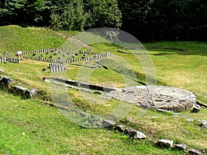 The ruins of dacians Sarmizegetusa Regia, also Sarmisegetusa, Sarmisegethusa