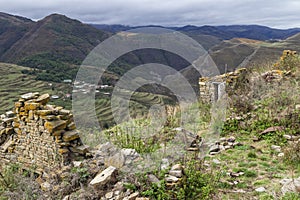 Ruins of Dagestan traditional stone house