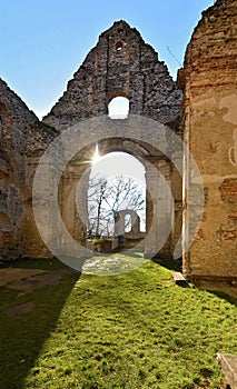The ruins of deserted medieval Franciscan monastery dedicated to St. Catherine of Alexandria Slovakia