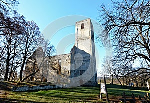 The ruins of deserted medieval Franciscan monastery dedicated to St. Catherine of Alexandria Slovakia