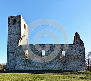 The ruins of deserted medieval Franciscan monastery dedicated to St. Catherine of Alexandria Slovakia