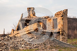 The ruins of the destroyed building