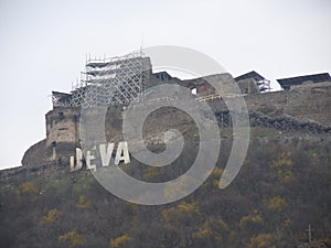 The ruins of Deva Fortress, Romania