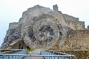 Ruins of Devin castle in Bratislava