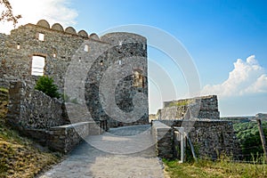 Ruins of Devin castle on the hill, tourist attraction