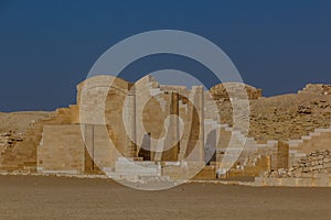 Ruins of the Djoser (Zoser) funerary complex in Saqqara, Egy