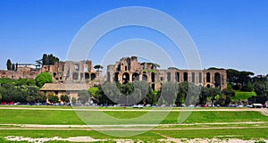 Ruins of the Domus Augustana on Palatine Hill in Rome, Italy