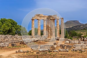 Ruins of doric temple in Ancient Nemea, Corinthia