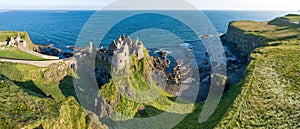 Ruins of Dunluce Castle in Northern Ireland, UK