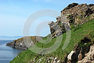 Ruins of Duntulm Castle in Scotland