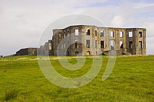 The ruins of the Earl Bishop`s flamboyant house in the grounds of the Downhill Demesne near Coleraine