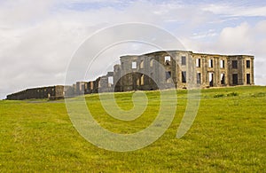 The ruins of the Earl Bishop`s flamboyant house in the grounds of the Downhill Demesne near Coleraine in Northern Ireland