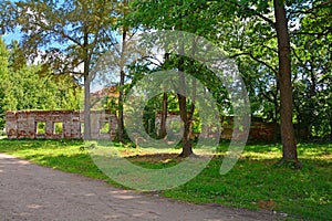 Ruins of east Wing of House of the governor of a town and treasurer in Torzhok city, Russia