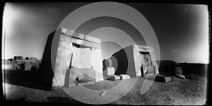 Ruins of Egypt Tombs, through a Pinhole Camera