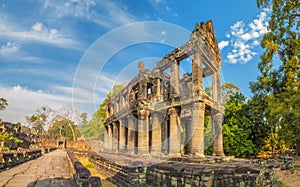 Ruins at the entrance to Preah Khan temple complex, Angkor Wat, Cambodia