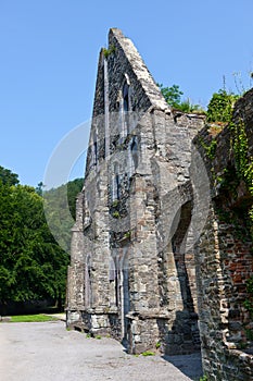 Ruins of the facade of on of the houses of the Abbey of Villers la Ville, Belgium