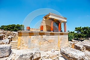Ruins of famous Minoan palace of Knosos, Crete Island, greece