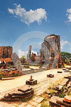 Ruins of Famous temple area Wat Phra Si Sanphet, Former capital of Thailand in Ayutthaya