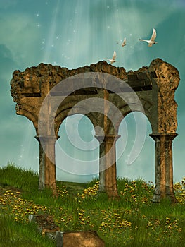 Ruins in the field