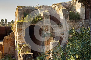 Ruins of the Flavian Amphitheater in Pozzuoli.