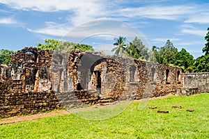 Ruins of former penal colony at Ile Royale