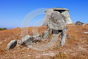 Ruins of the former underground entrance tunnel of the Tapadao dolmen in Crato photo