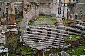 Ruins of Foro di Traiano, in Rome, Italy.