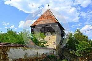 Ruins. Fortified medieval saxon evangelic church in the village Cobor, Transylvania, Romania.