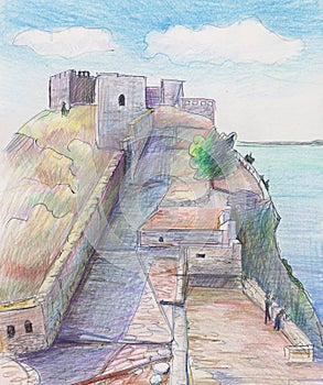 Ruins of fortness in Greece