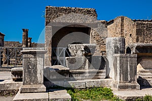 Ruins of the Forum in the ancient city of Pompeii photo