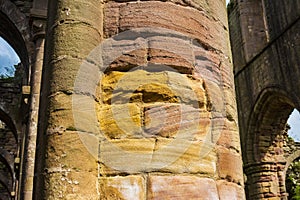 Ruins of Fountains Abbey in North Yorkshire, England